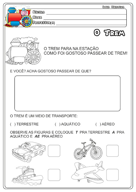 Sequência didática história O TREM de Mary França