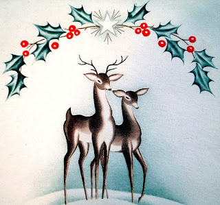 cute reindeers wallpaper for christmas