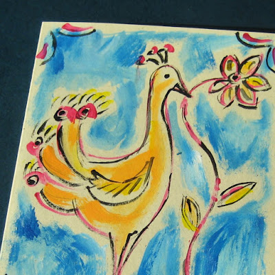 Hand Painted birds Cards