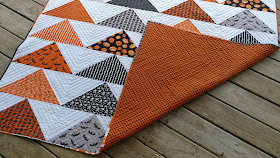 Modern Halloween flying geese quilt in Quilty magazine