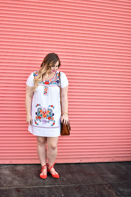 the happy goose shop fiesta dress spanish summer dress mexican dress embroidered dress mac lipstick candy yum yum michael kors crossbody topshop ghille lace up flat ombre blonde hair curled hair curling wand hermes bracelet david yurman bracelet