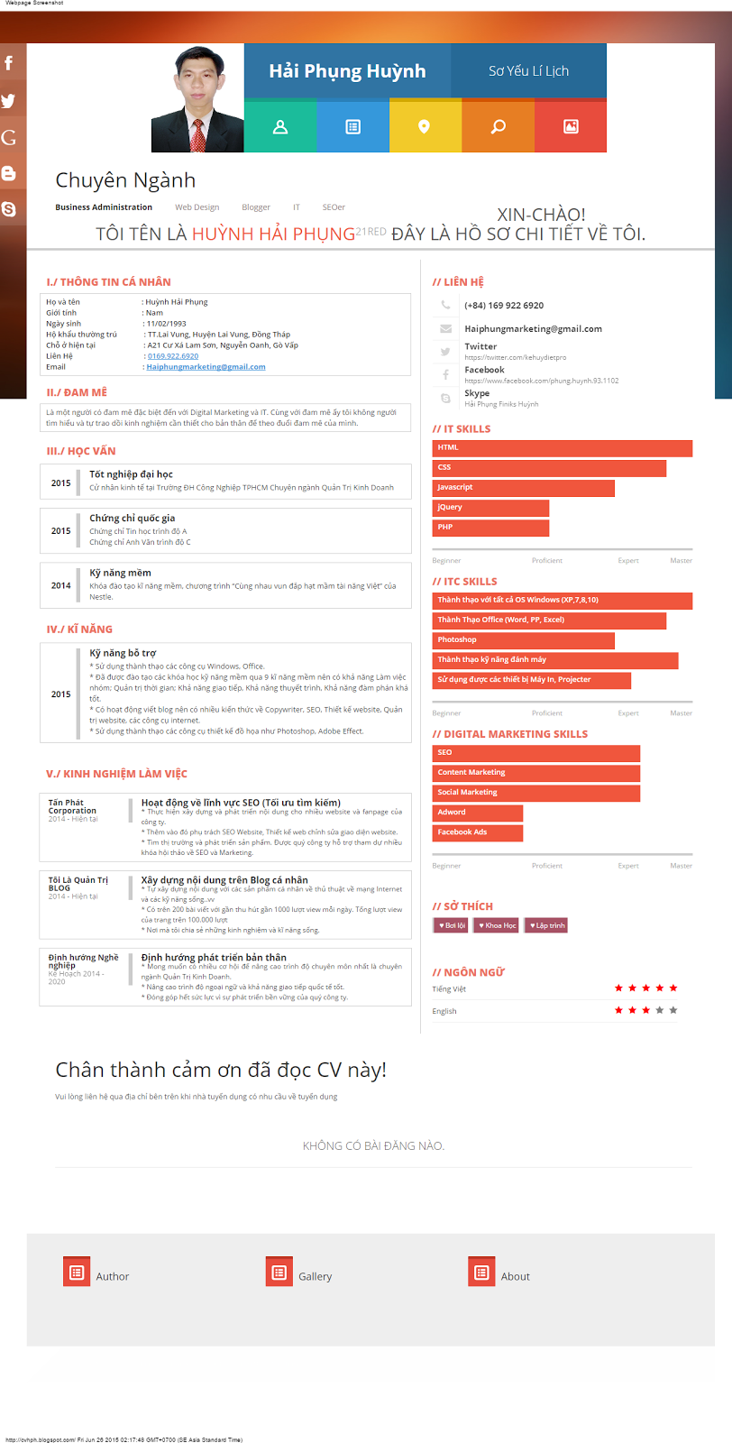 CV Huỳnh Hải Phụng