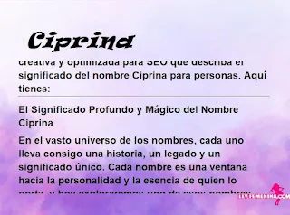 significado del nombre Ciprina