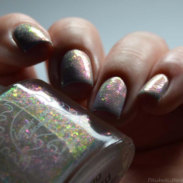 iridescent flakie nail polish topper