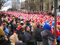 Image of start of the Liverpool Santa Dash 2013