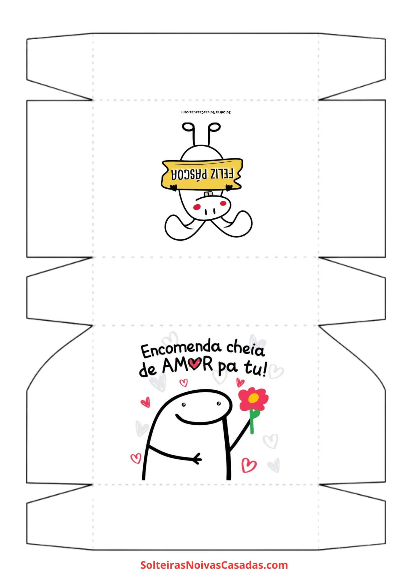 Modelo 38: Caixinha de Páscoa Flork Bento "Encomenda cheia de Amor pra tu"