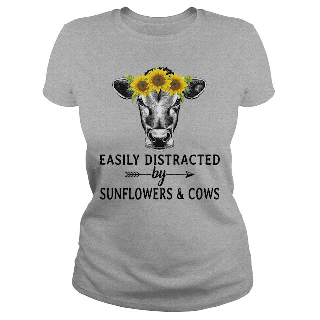 Easily Distracted By Sunflowers And Cows Shirt Teespidy Shop S Blog - sunflower roblox shirt