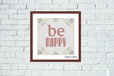 Be happy birthday greeting cross stitch pattern