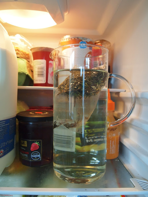 Iced Tea Pitcher in the fridge