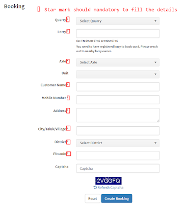 TNSAND NEW BOOKING FORM