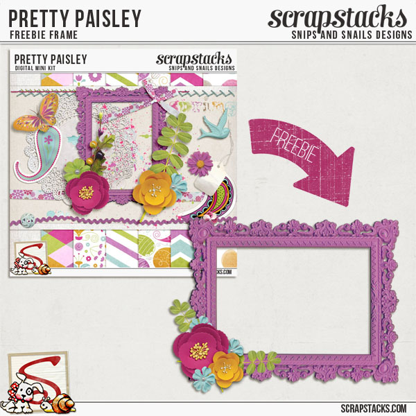 Pretty Paisley Freebie Frame by Snips and Snails Designs