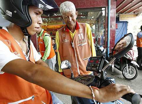 Thai motorcycle taxi driver