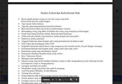 eBook Hadits Zuhud dan Kelembutan Hati