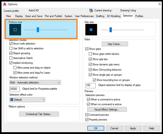 Pickbox Pada Autocad