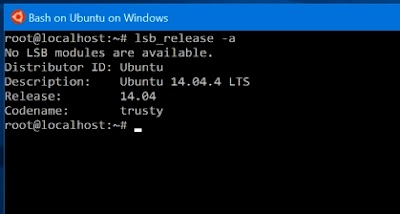 Linux Bash Shell Command Line on Windows 10