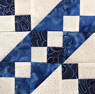 Jacob's Ladder Quilt Block - Blue & White Sampler