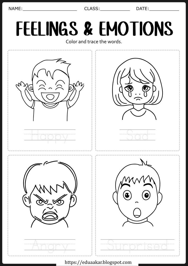 Feeling and Emotions Drawing Worksheet