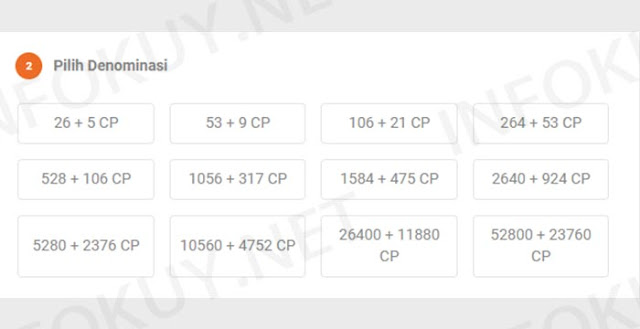 Pilih Nominal yang Ingin Kamu Beli