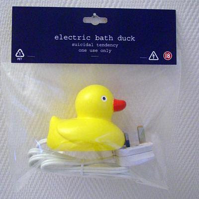 electrical bath duck - suicidal tendency - one use only