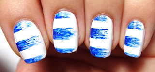 Blue Dry Brush Stripes