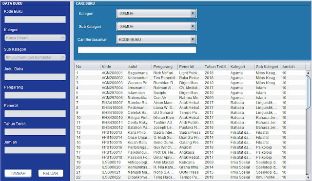 Aplikasi Perpustakaan Java Netbeans