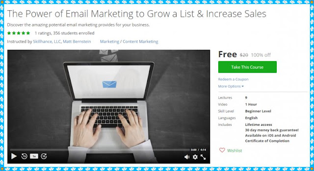[100% Free Udemy Coupon] The Power of Email Marketing to Grow a List & Increase Sales