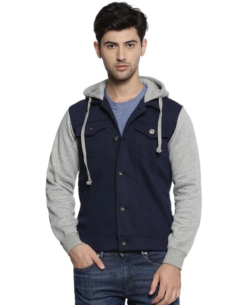 Best Deals-Campus Sutra Colorblock Hooded Jacket