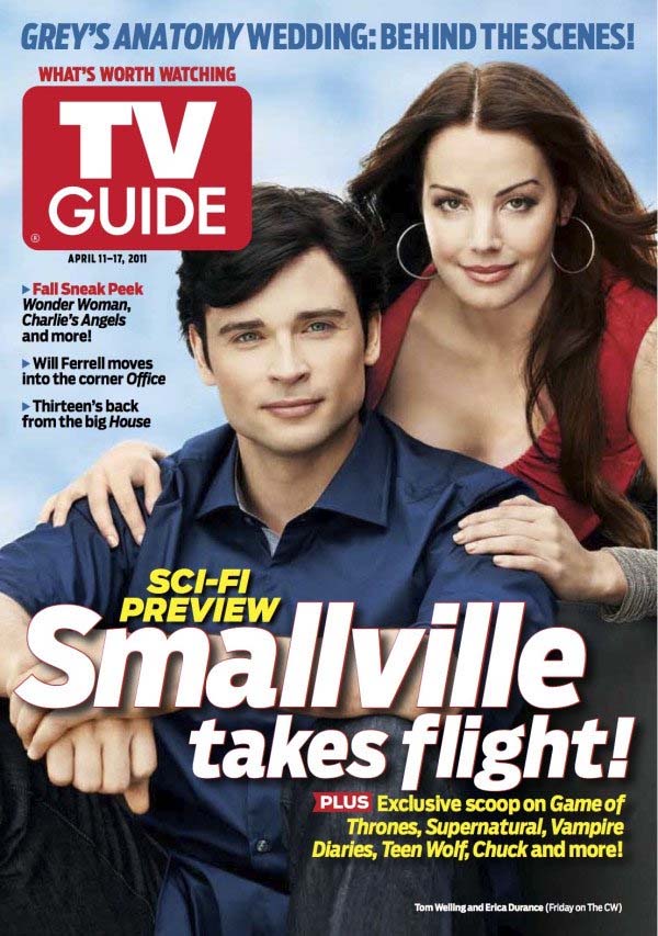 Smallville's Tom Welling Clark Kent and Erica Durance Lois Lane are both 