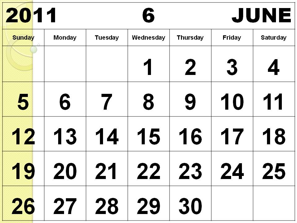 2011 calendar. june 2011 calendar template.