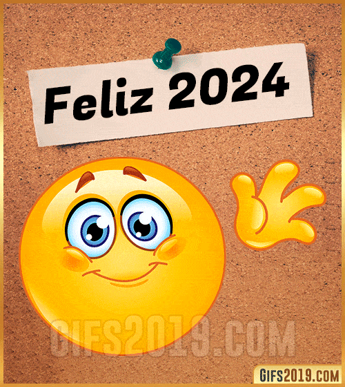 mensajes de feliz año nuevo 2024 emoticón