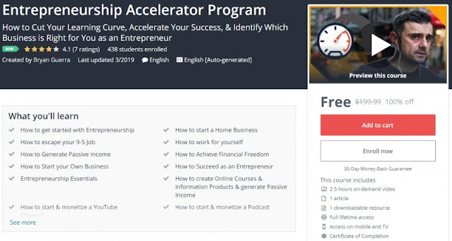 [100% Off] Entrepreneurship Accelerator Program| Worth 199,99$