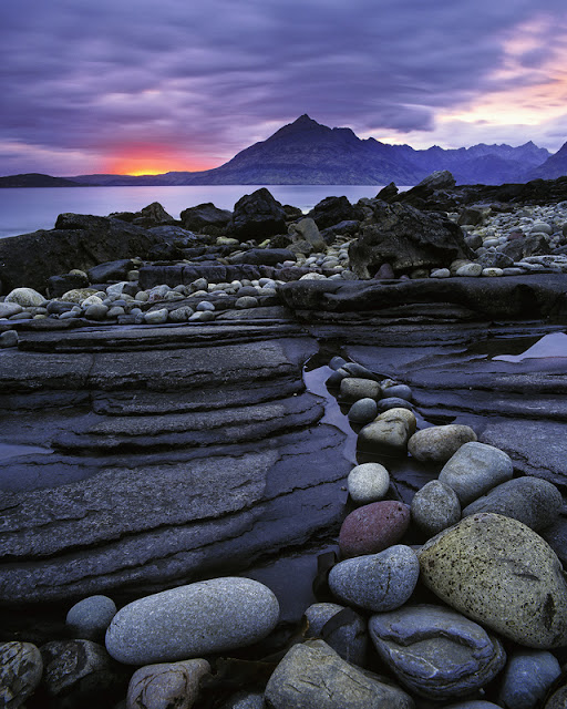 Sunset over Elgol Bay on the Isle of Skye off the west coast of Scotland, best photos