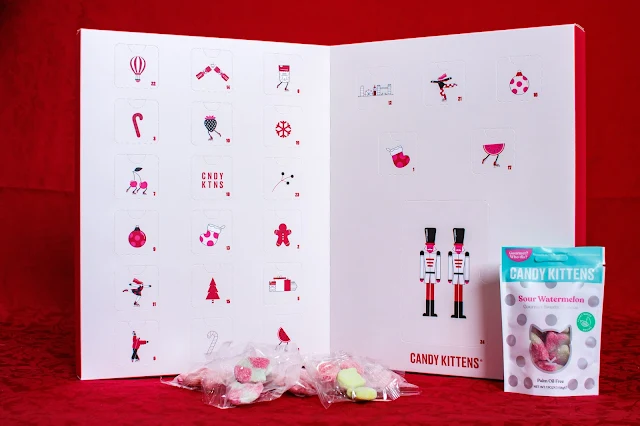 The minimalist and stylish Candy Kittens vegan sweet calendar and contents