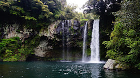 Visit to Cheonjiyeon Waterfall, Jeju 