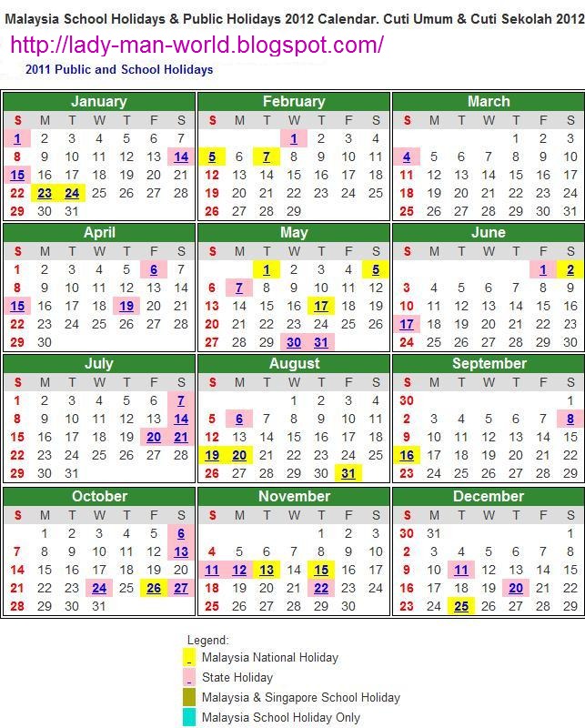 ~温馨～: Malaysia Public Holidays 2012 Calendar.