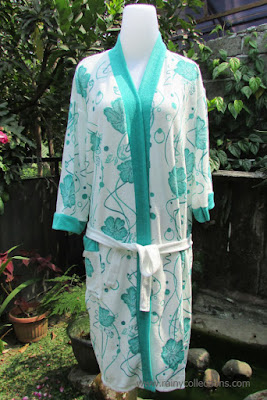Handuk Kimono Cantik Motif Kembang Sepatu hijau