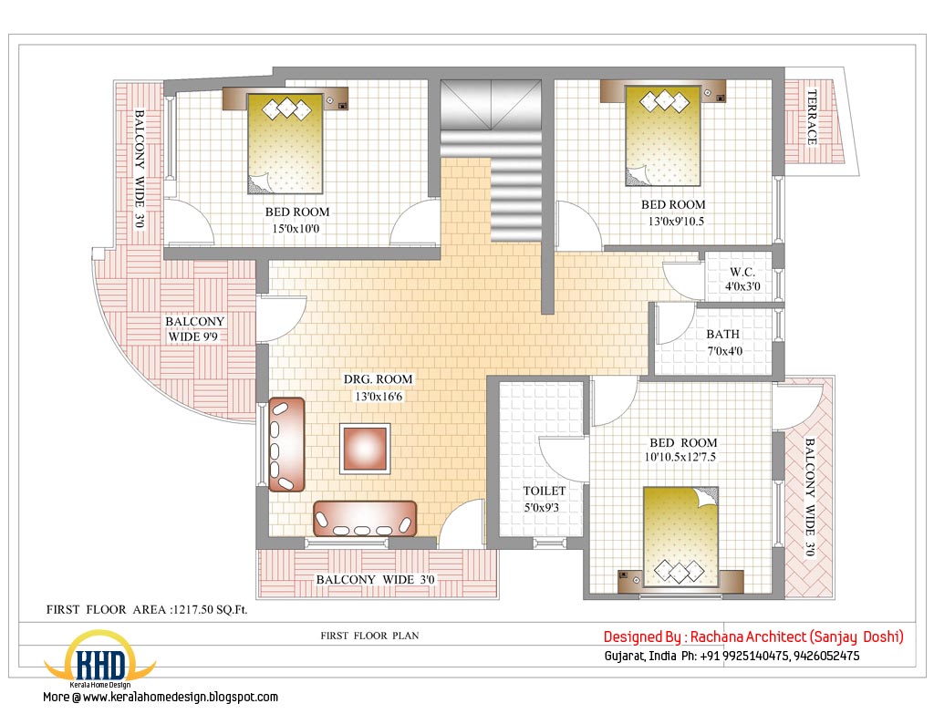  Indian  home  design with house  plan  2435 Sq Ft home  