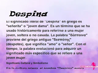 significado del nombre Despina