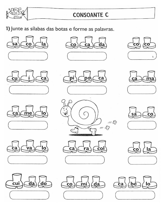 70 Atividades de Juntar as Sílabas - 1º Ano do Fundamental