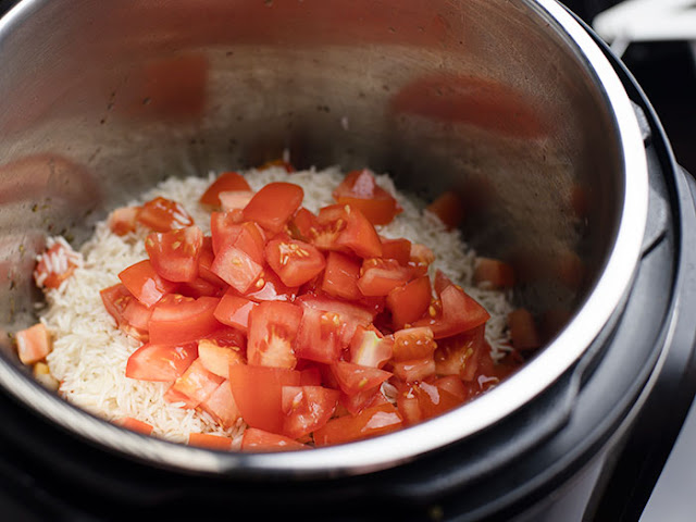 Add diced fresh tomatoes.