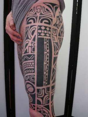 Polynesian Thigh Tattoo