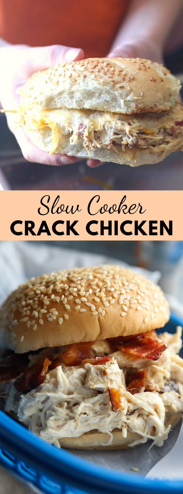 SLOW COOKER CRACK CHICKEN #Dinner #Chicken