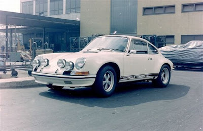 Factory of  Porsche back in 1972 old photos