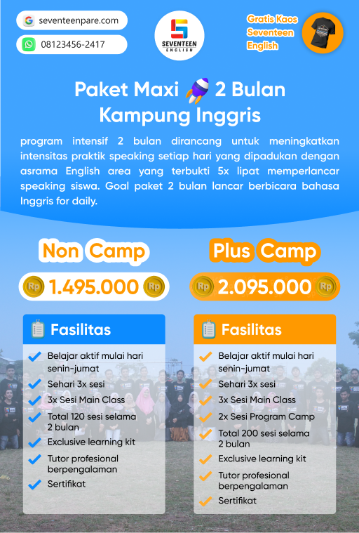 Paket Kursus 2 Bulan Kampung Inggris Pare