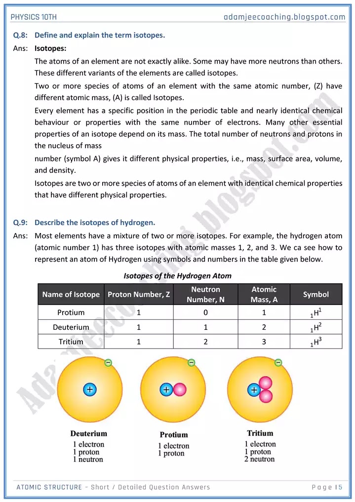 atomic-structure-short-and-detailed-answer-questions-physics-10th