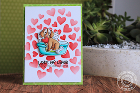 Sunny Studio Stamps: Pet Sympathy Lots of Love Heart Background Sympathy Card by Eloise Blue