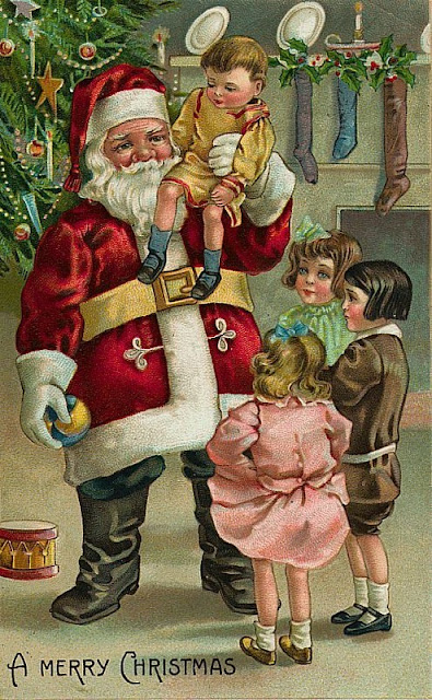 carte postale ancienne Père Noel 1