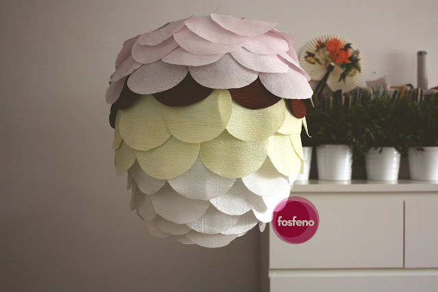 fosfeno candeeiro decoraçao bolas escamas papel