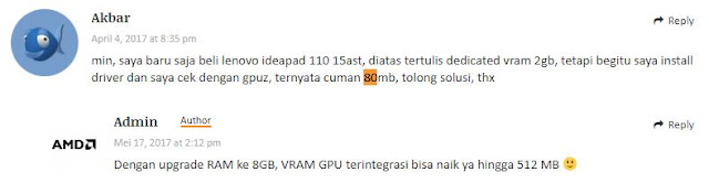 upgrade RAM ke 8GB, GPU terintegrasi bisa naik hingga 512MB