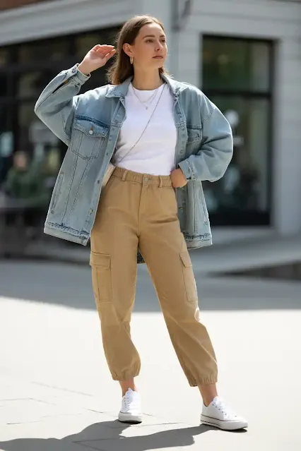 White Tee + Denim Jacket